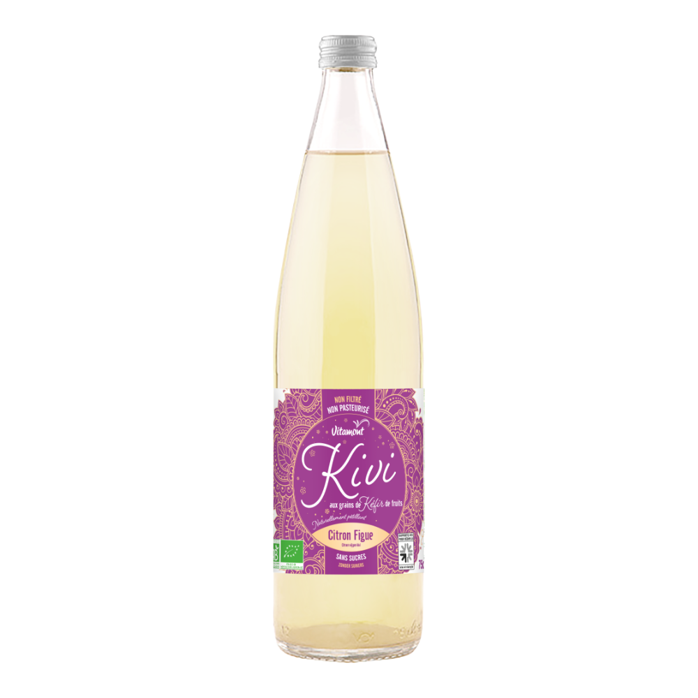 Boisson aux grains de kéfir de fruit figue citron bio