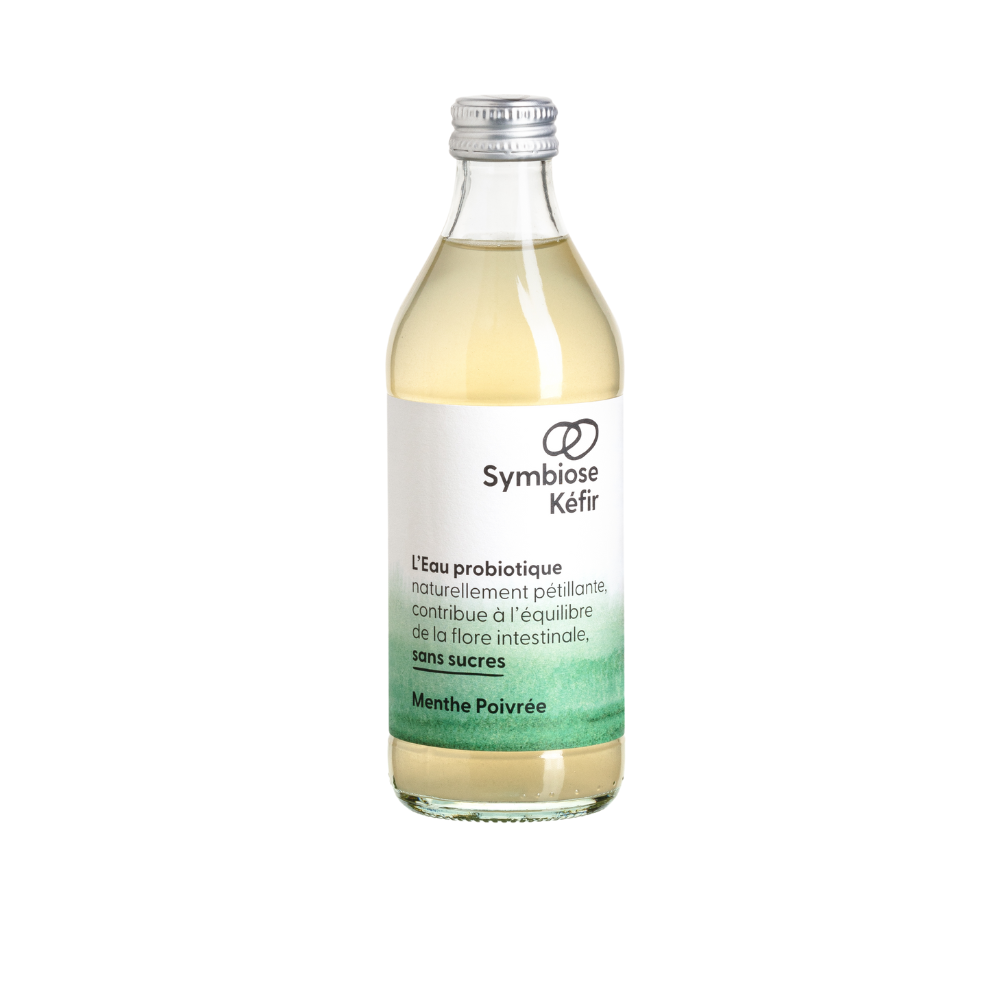 Eau de kéfir probiotique menthe poivrée bio