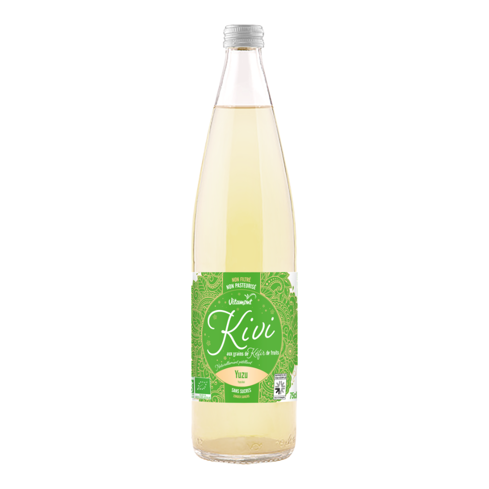 Boisson aux grains de kéfir de fruit yuzu bio