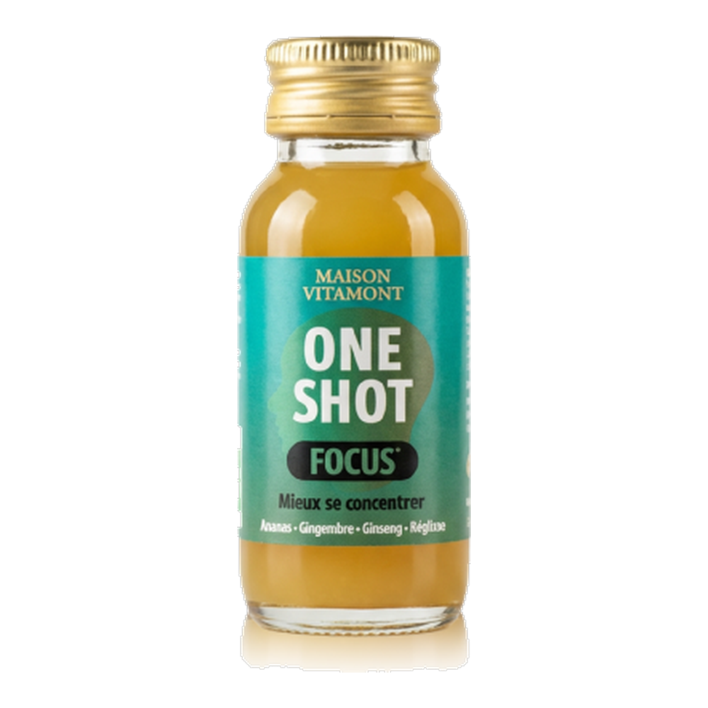 Boisson one shot focus - ananas gingembre ginseng bio
