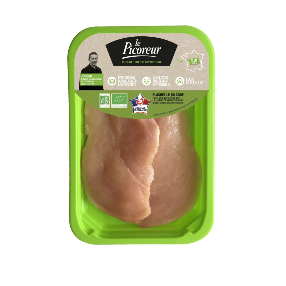 Escalopes de poulet fermier bio x2
