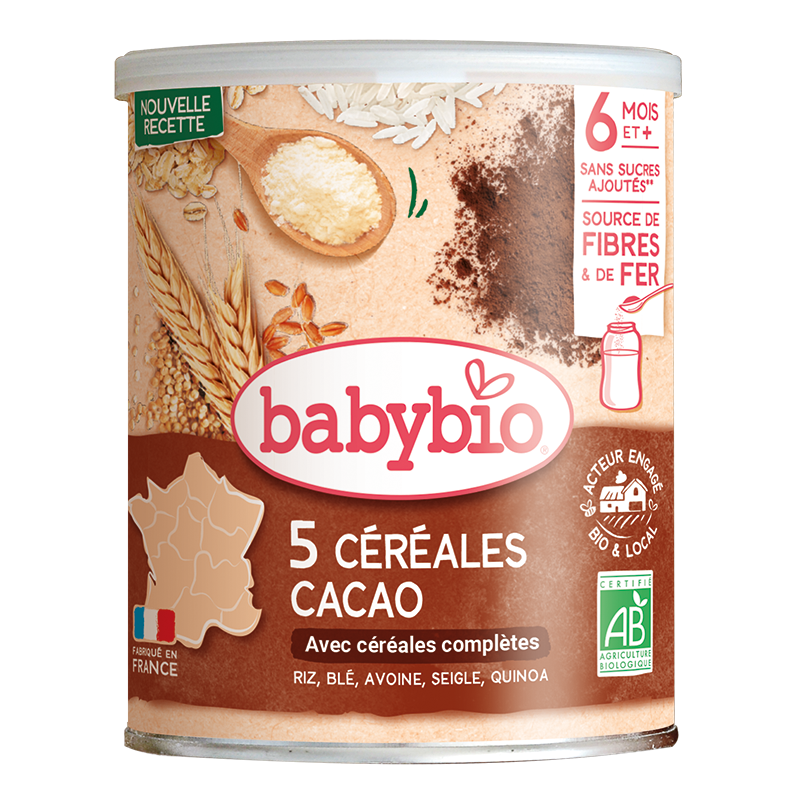 Céréales 5 céréales cacao bio (dès 8 mois)