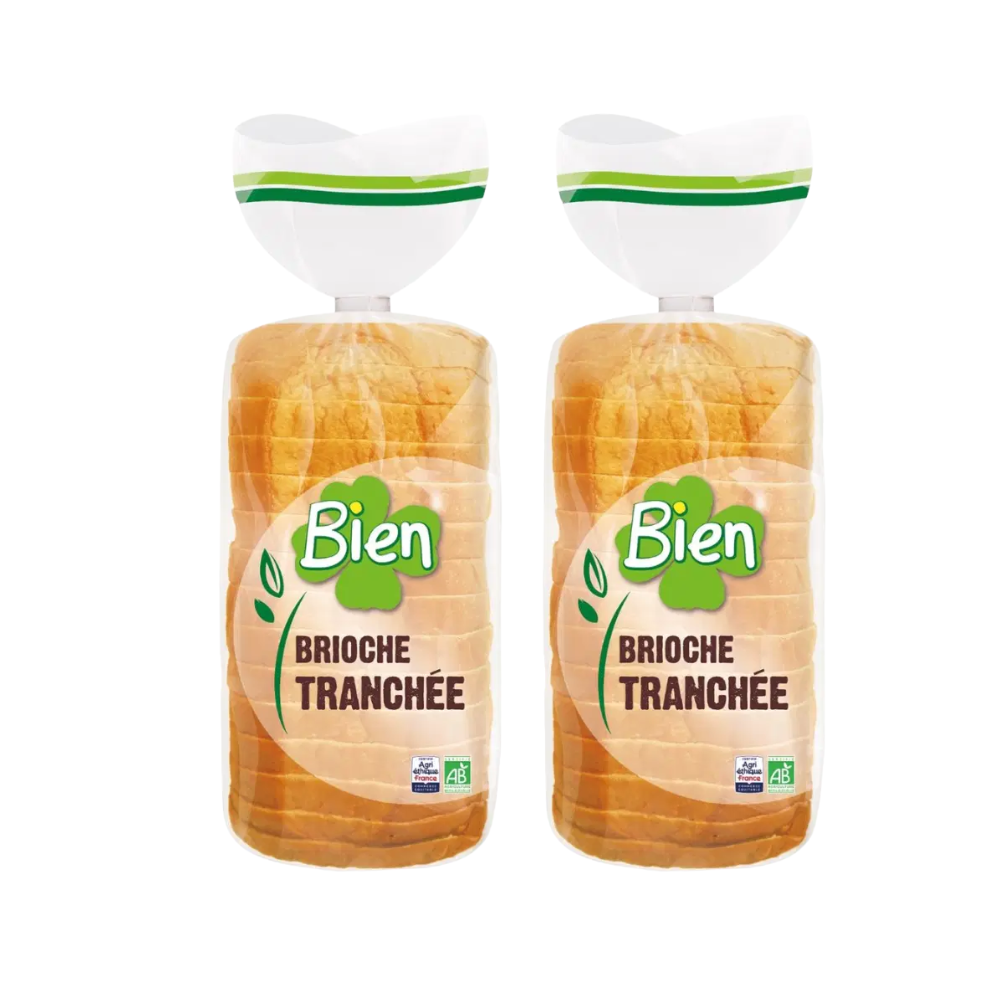Lot de brioches tranchées bio et équitables x 2