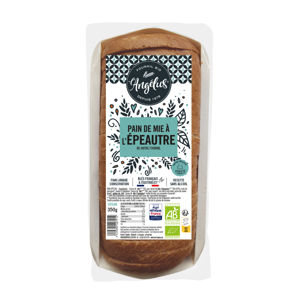 Pain de mie épeautre tranché bio et équitable