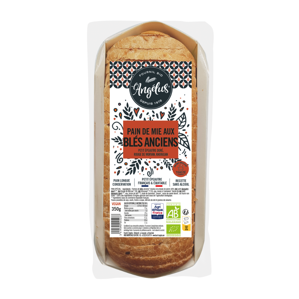 Pain de mie aux blés anciens bio et équitable