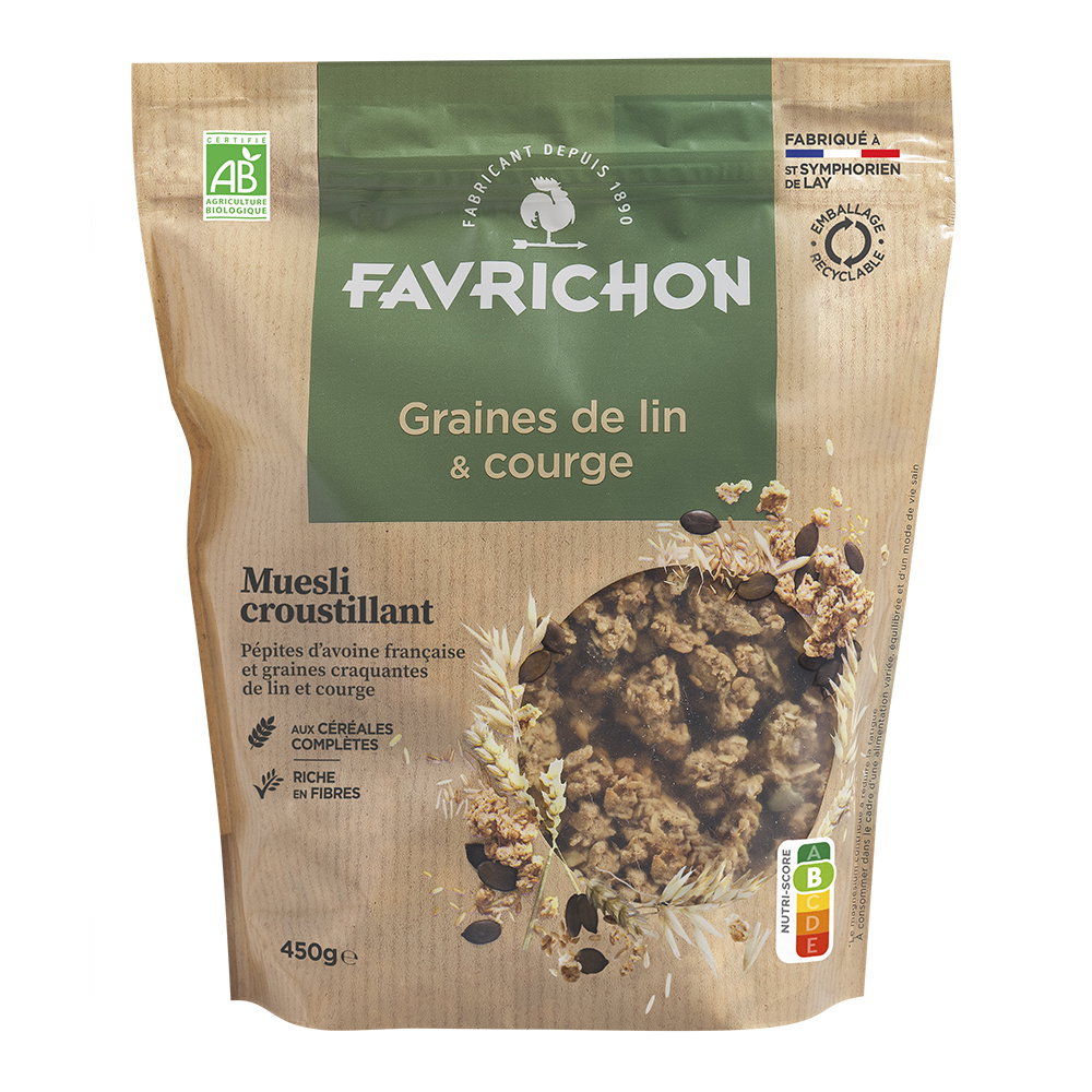 Muesli croustillant lin et graines de courges bio