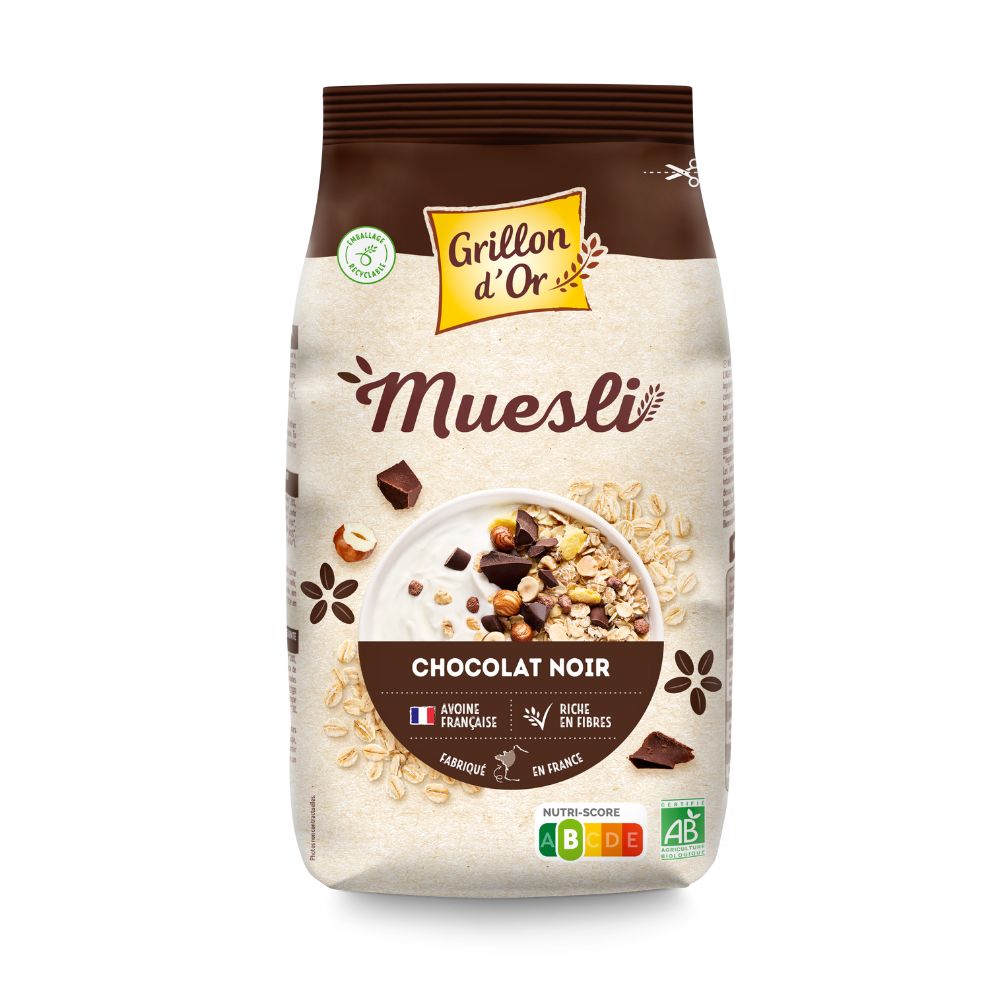 Muesli au chocolat et noisettes toastées bio