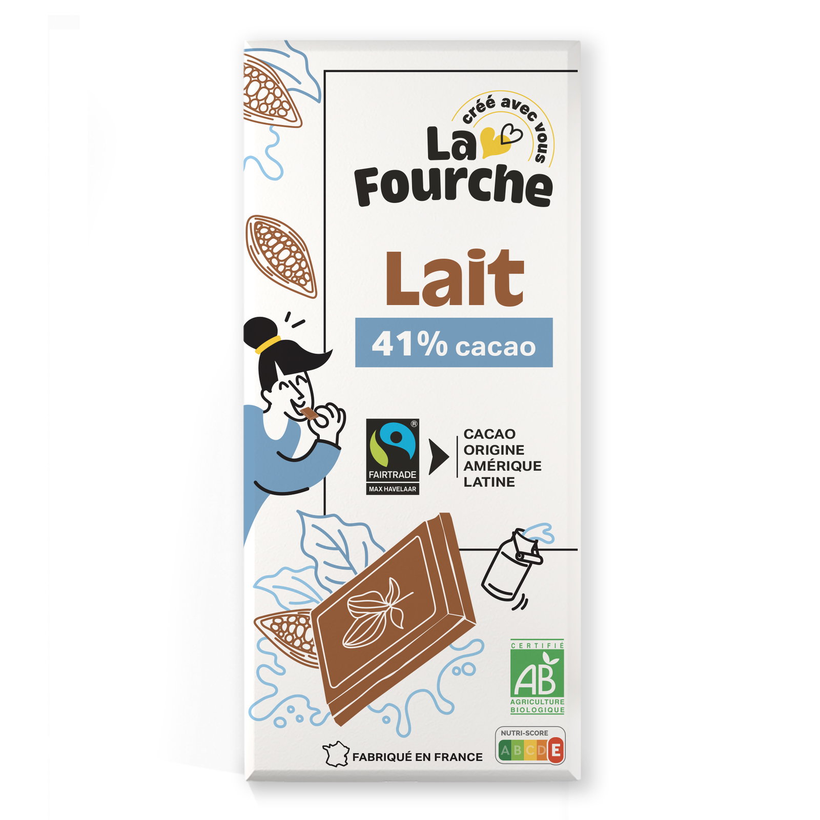Chocolat au lait 41% bio et équitable