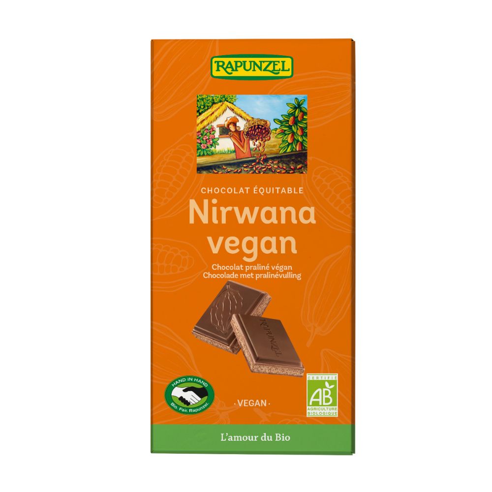 Chocolat Nirwana praliné vegan bio et équitable