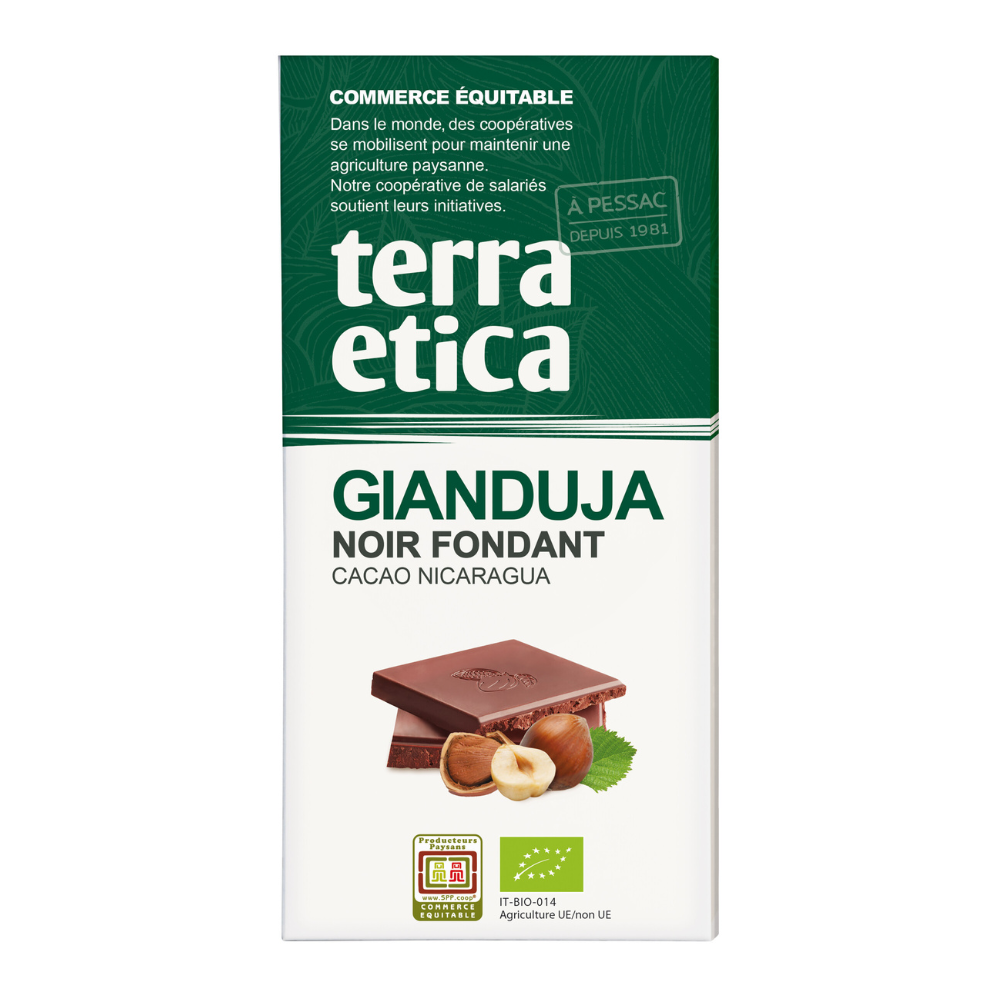 Chocolat noir gianduja bio et équitable