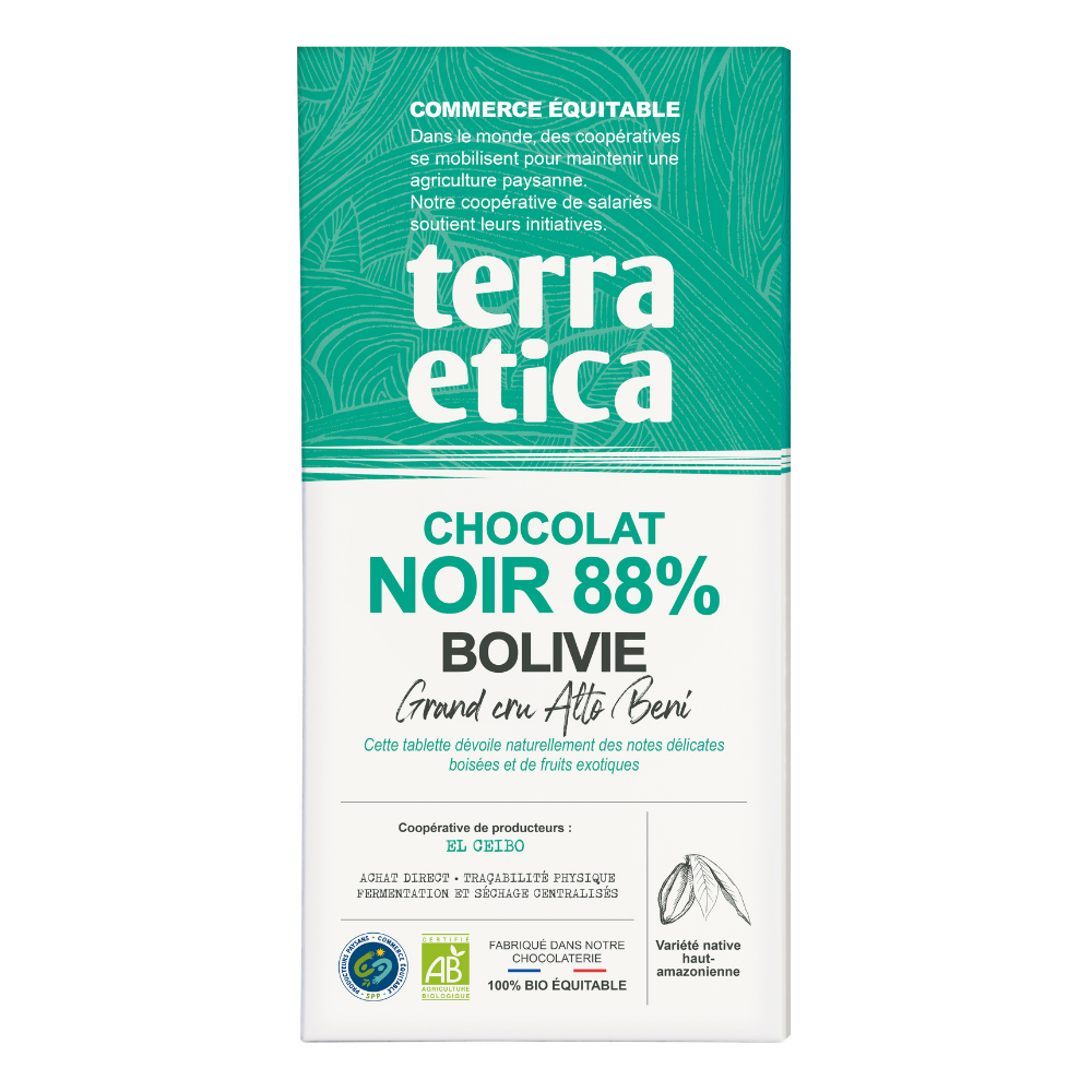 Chocolat noir 88% Bolivie bio et équitable