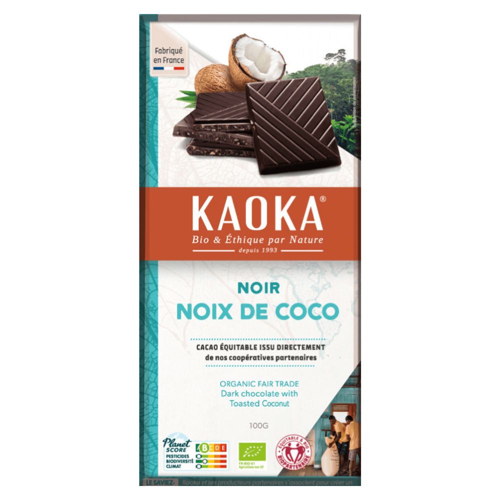 Chocolat noir à la noix de coco bio et équitable