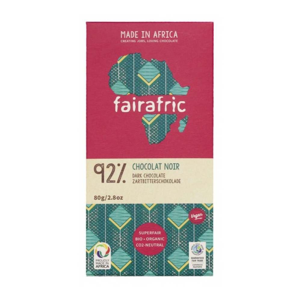 Chocolat noir 92% bio et equitable