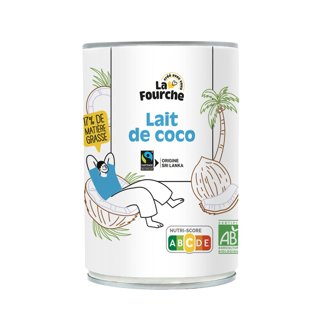 Lait de coco (17% de M.G.) bio et équitable - 400mL
