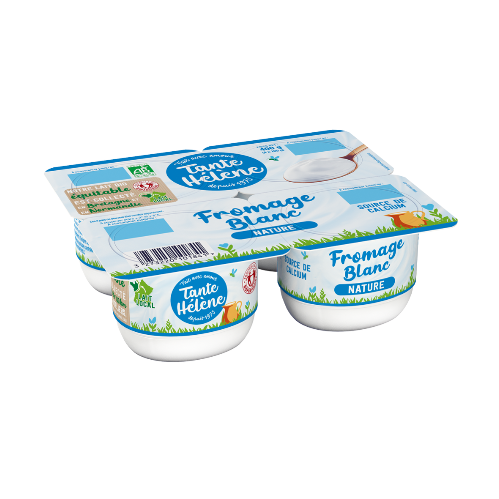 Fromage blanc nature 3,6% MG bio et équitable x4