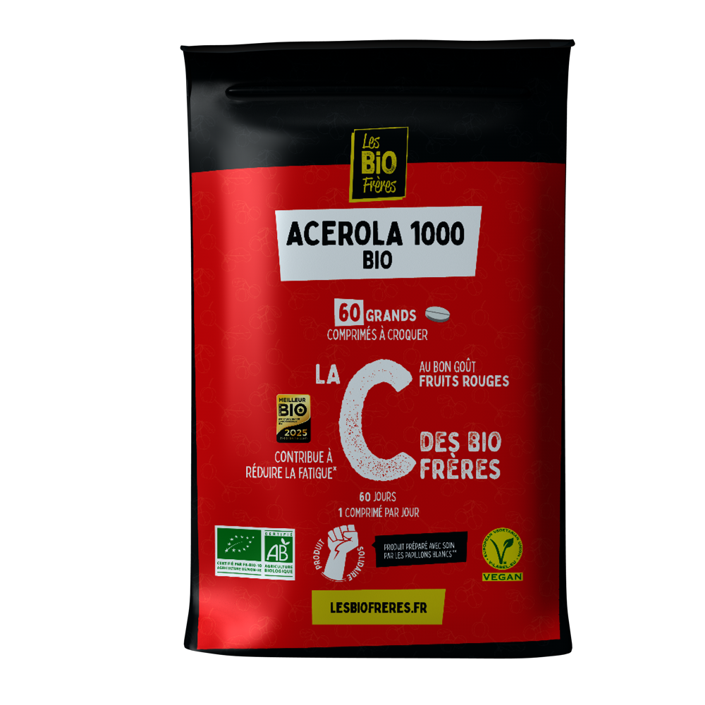 vitamine C acérola 1000 bio - fatigue et immunité x 60