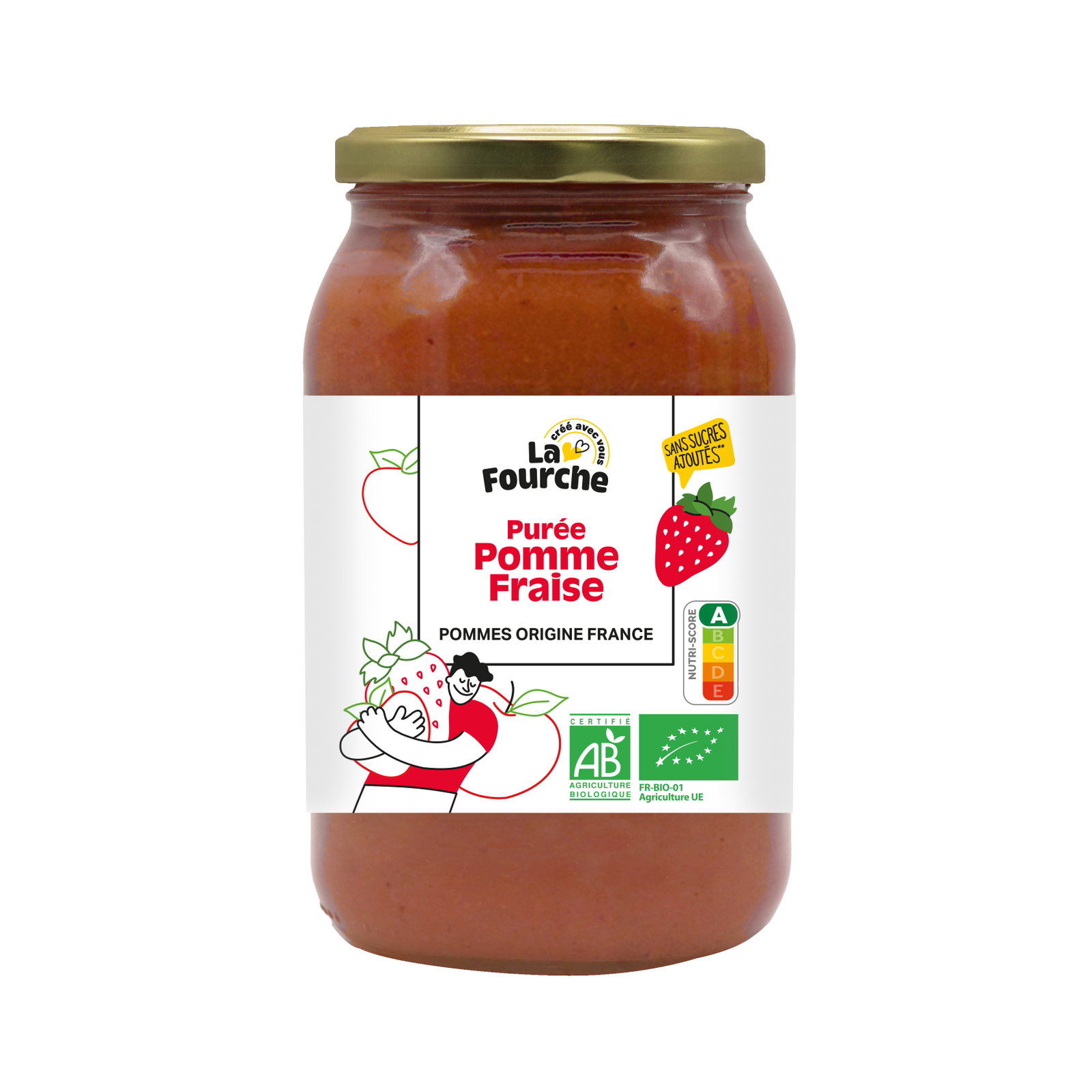 Purée pomme fraise bio