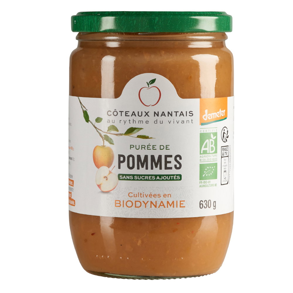 Purée de pommes Demeter sans sucres ajoutés bio