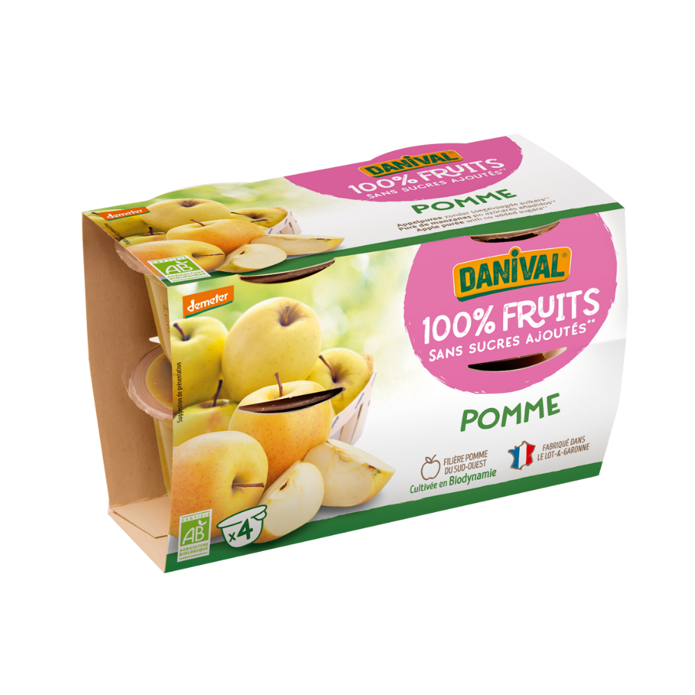 Purée pommes bio - 4x100g
