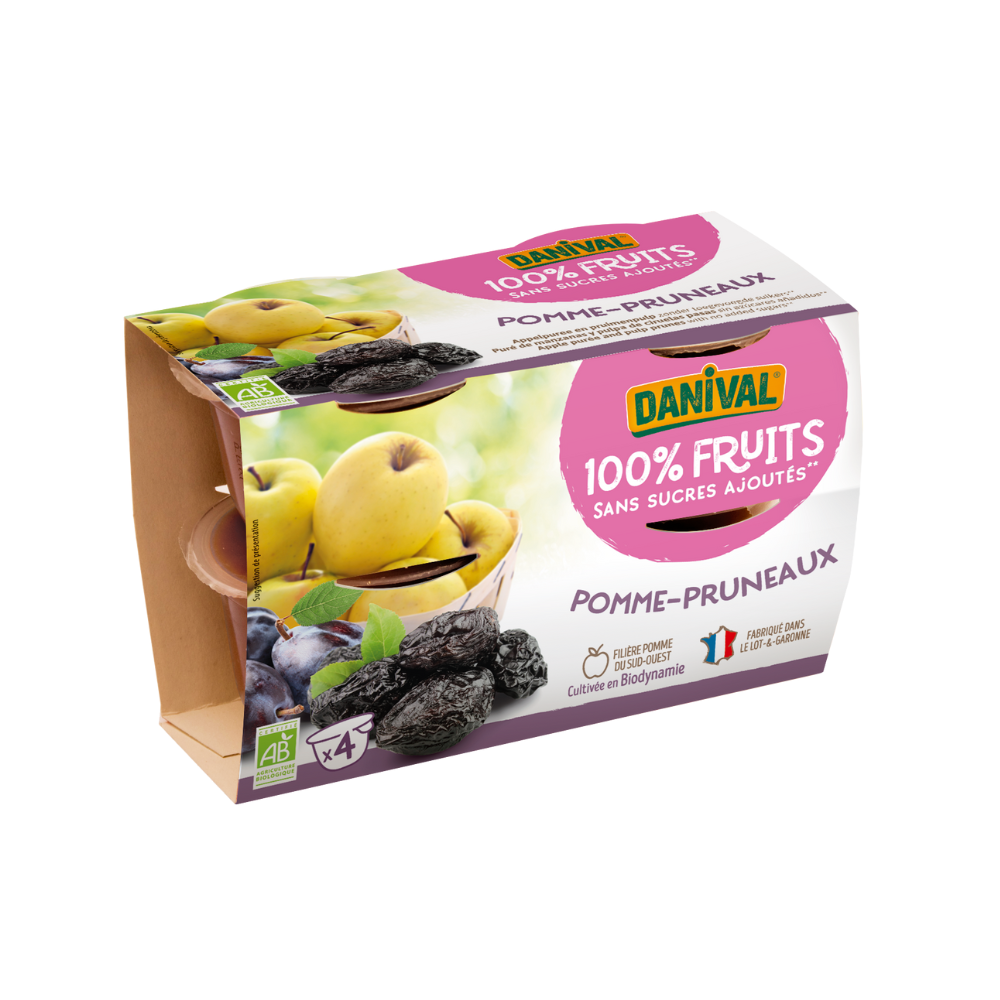 Purée pommes pruneaux bio - 4 x 100g