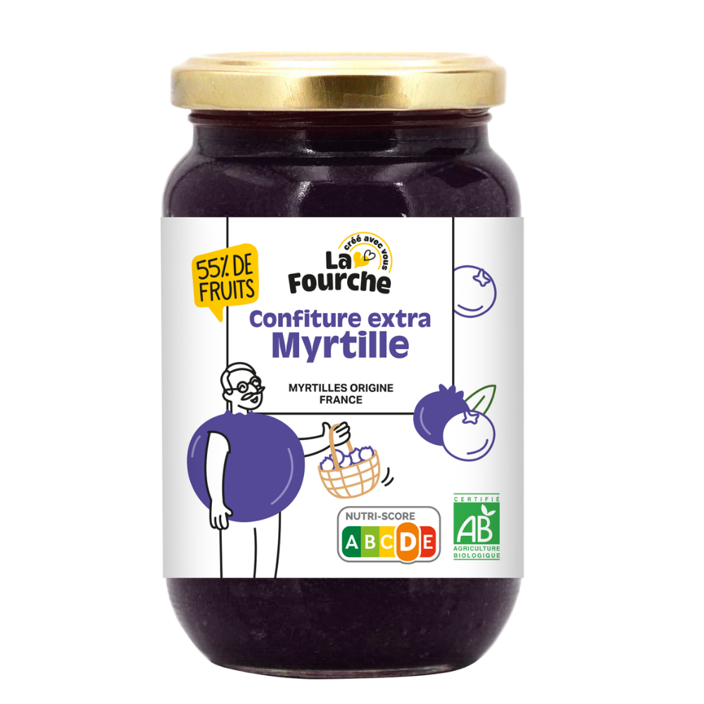 Confiture extra de myrtille origine France bio