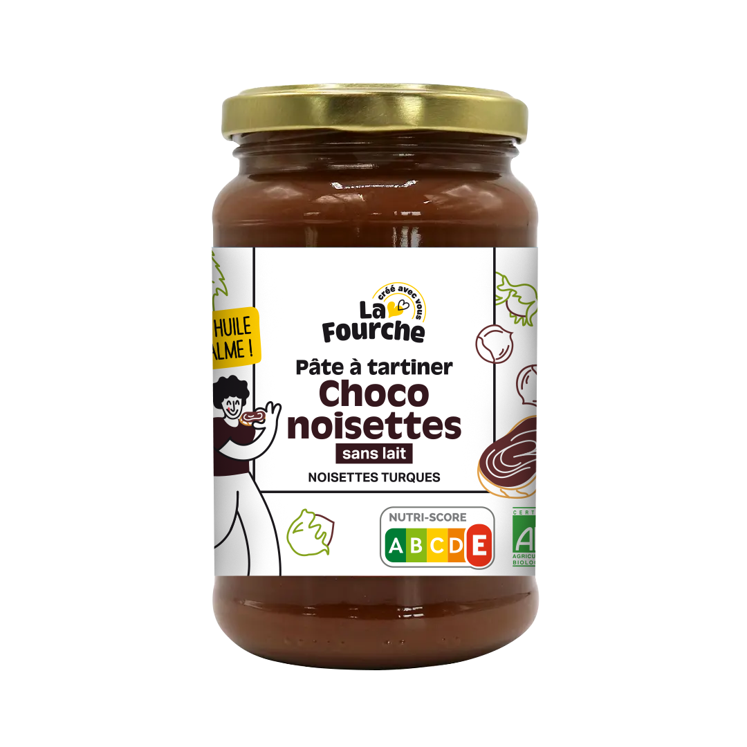 Pâte à tartiner chocolat noisettes sans lait bio