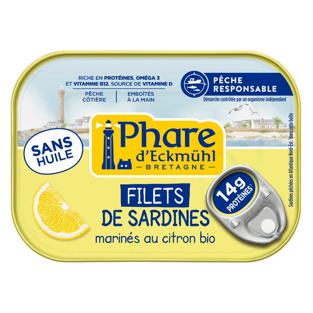 Filets de sardines marinés au citron bio - pêche responsable