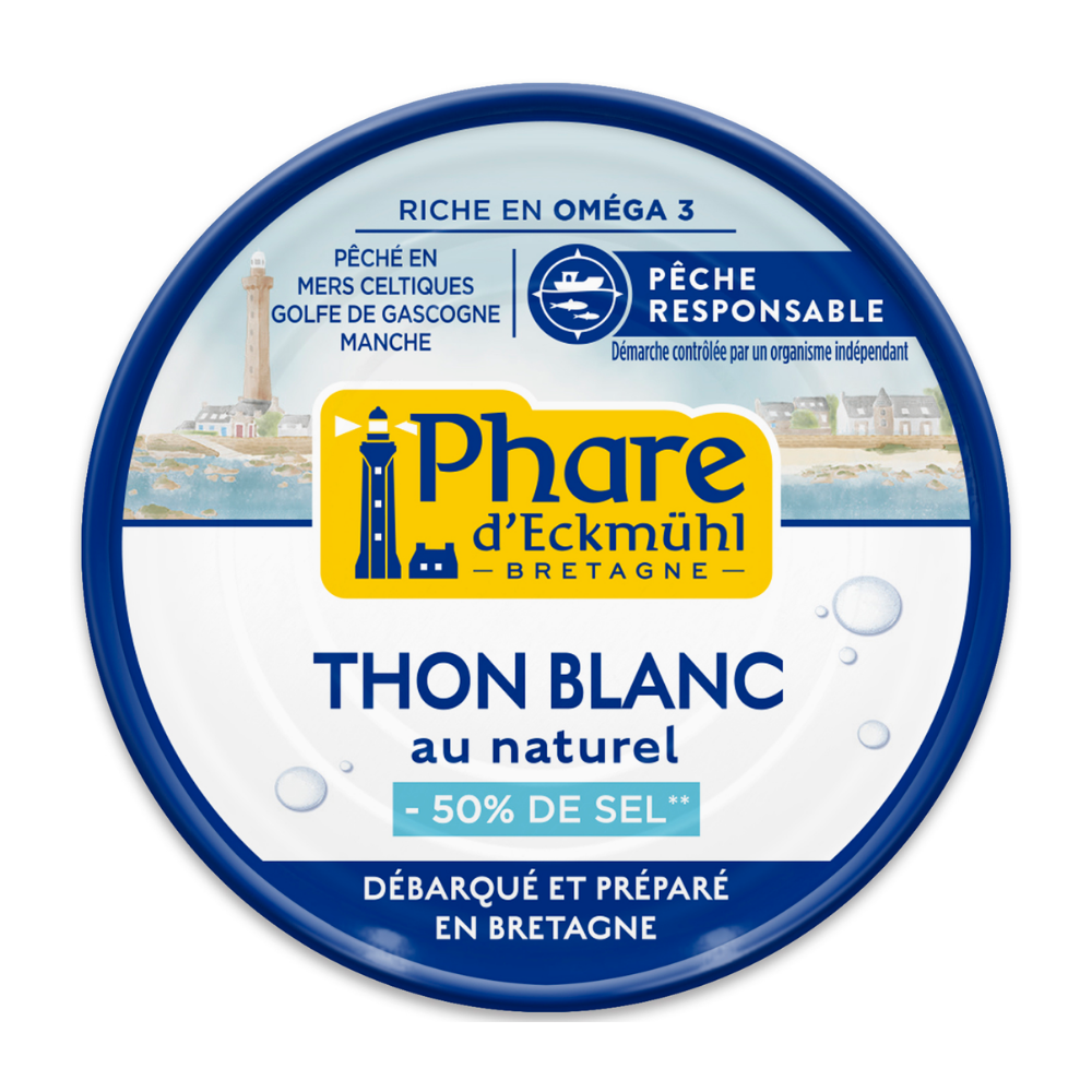 Thon blanc au naturel à teneur réduite en sel - pêche responsable