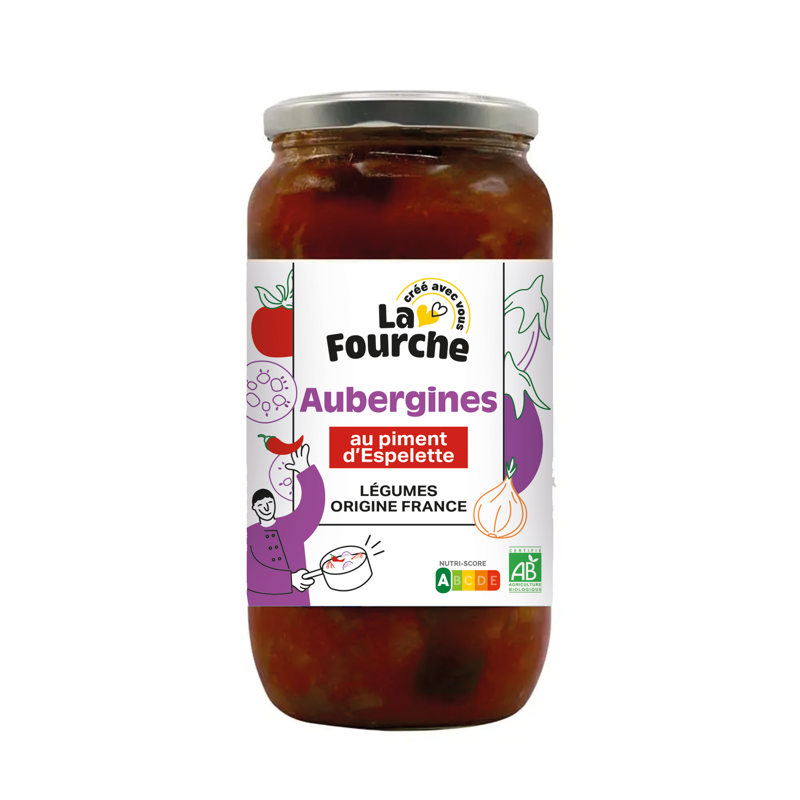 Aubergines bio au piment d'Espelette