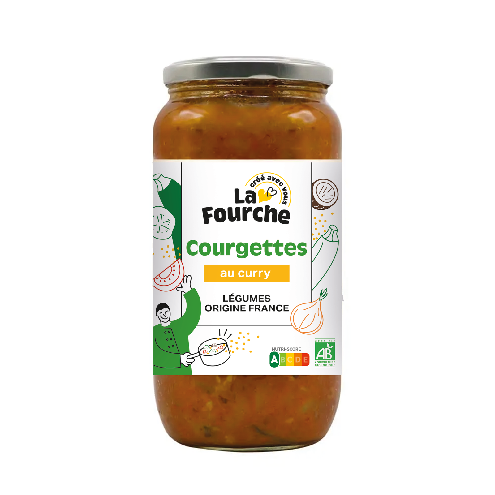 Courgettes bio au curry