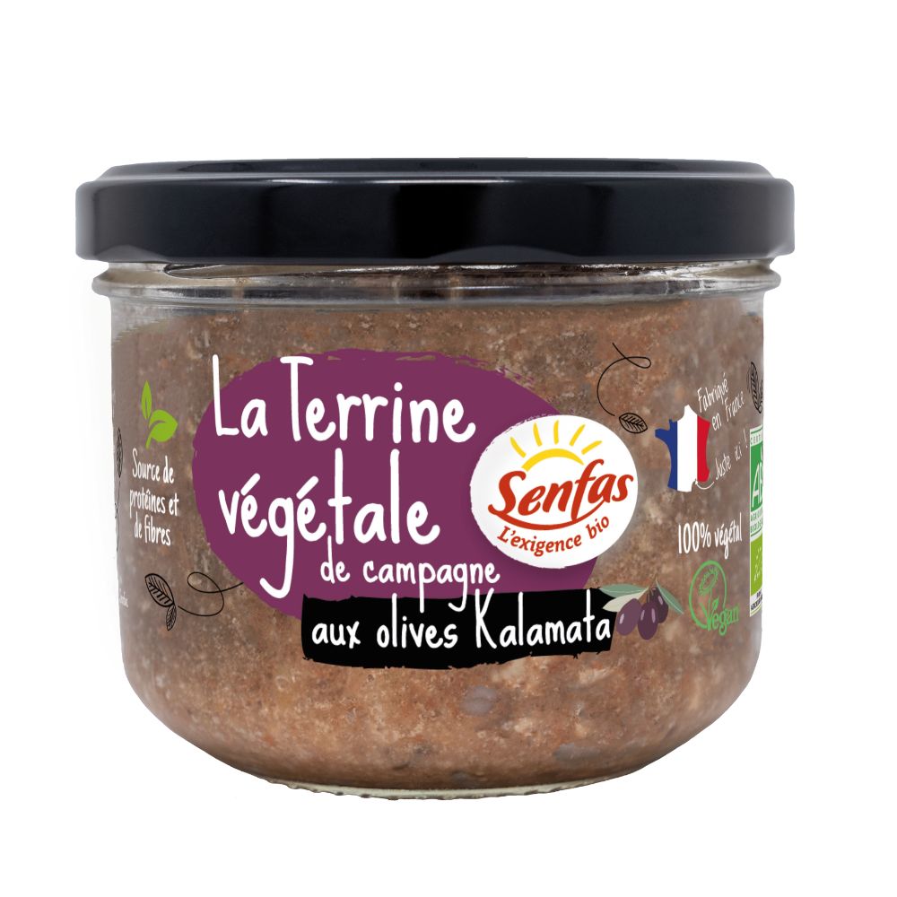 Terrine de campagne végétale aux olives bio