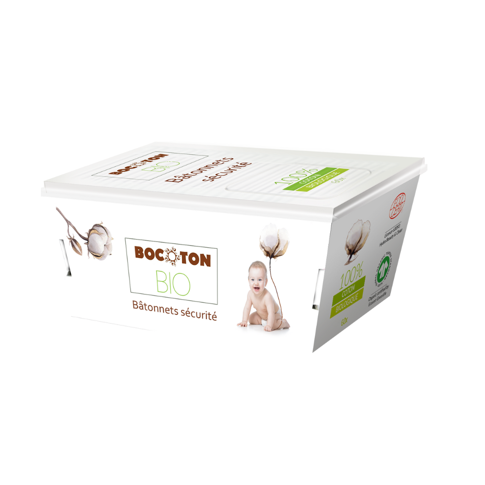 Coton-tiges bébé en coton bio x 60