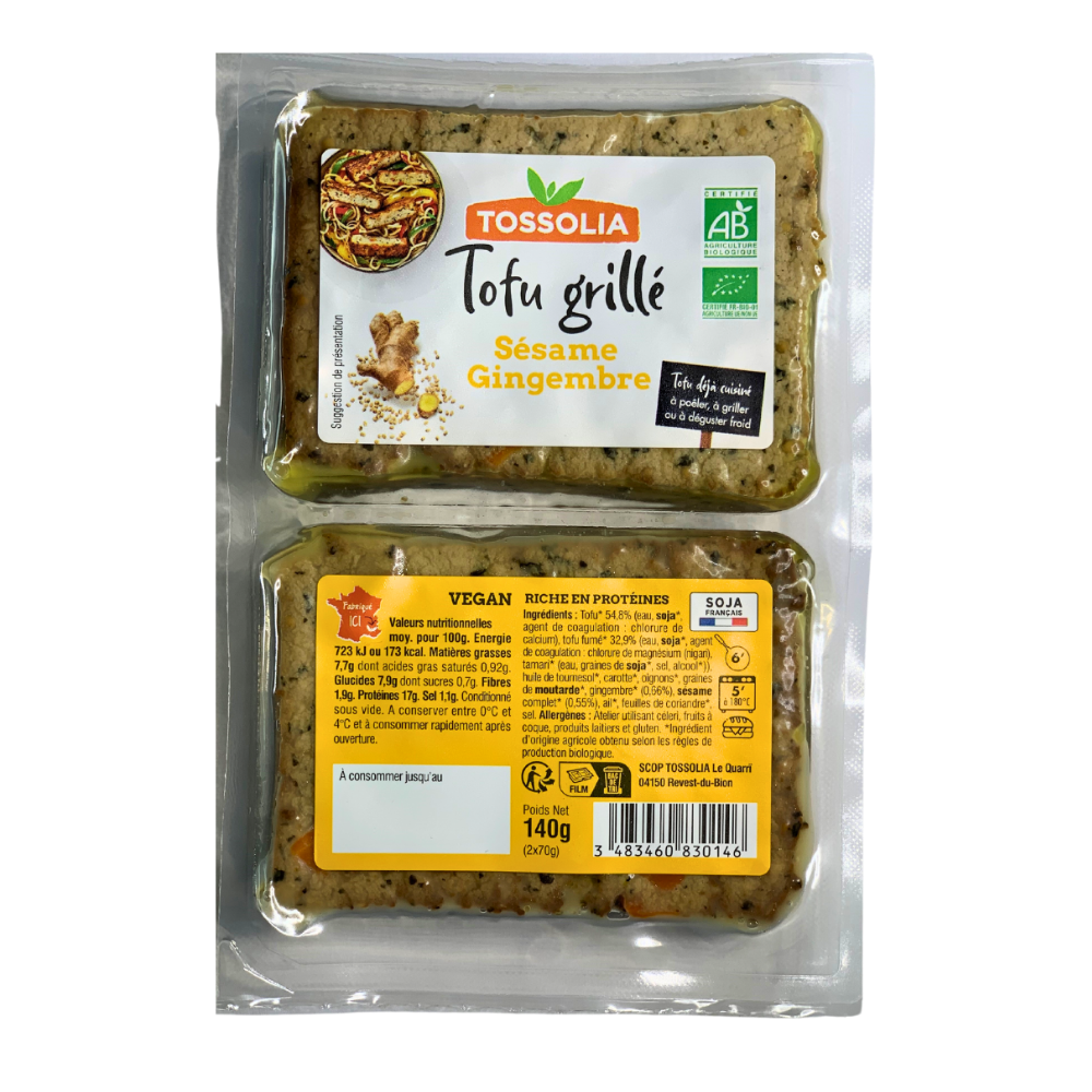 Tofu grillé sésame gingembre bio