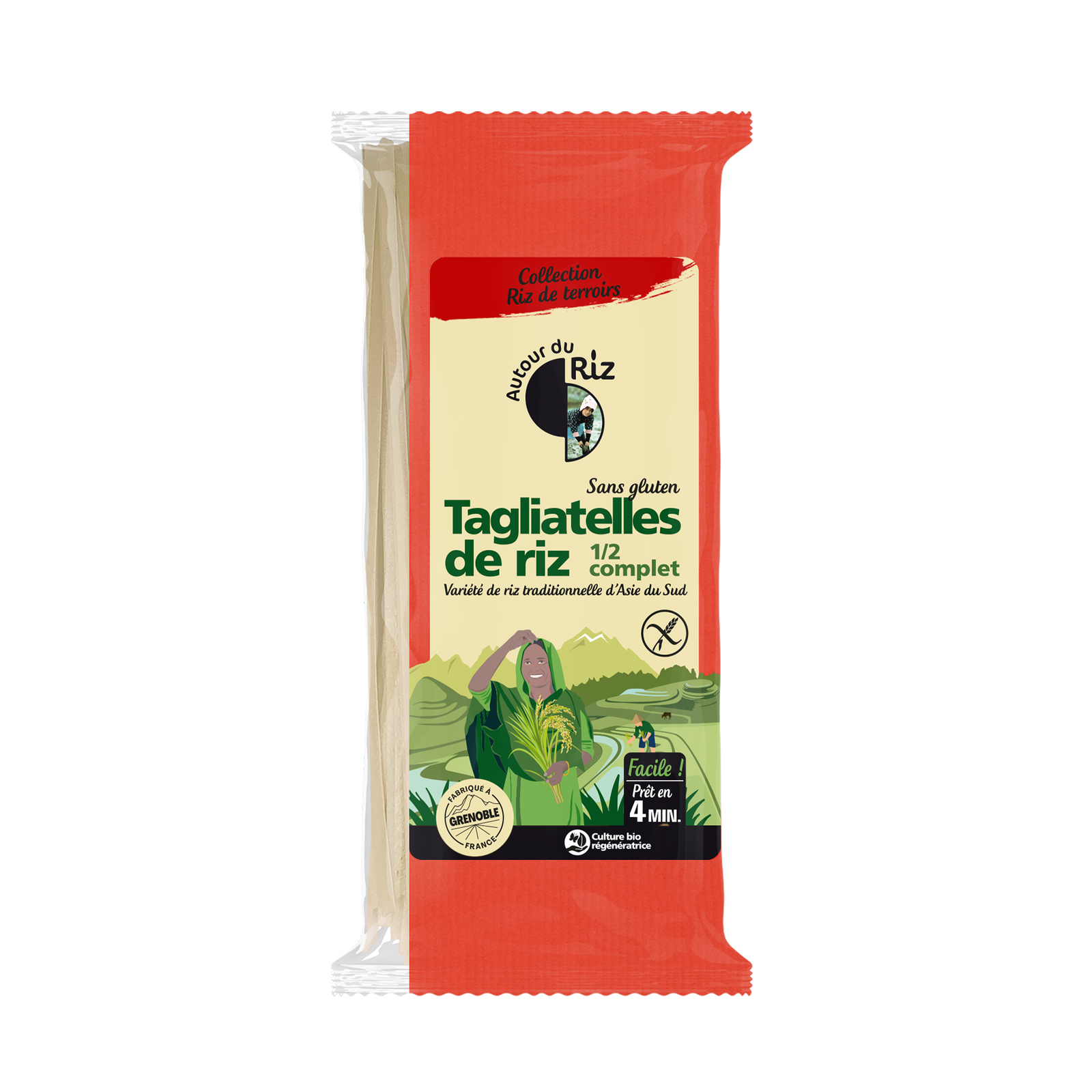 Tagliatelles thaïes de riz demi-complet bio