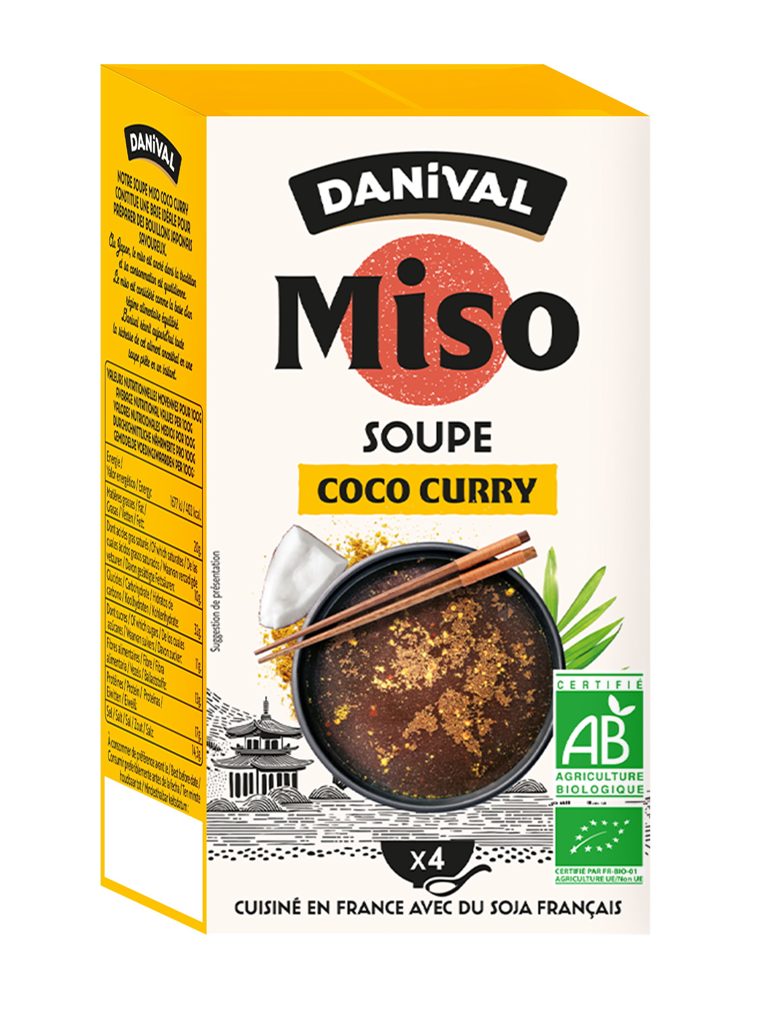 Soupe miso coco curry bio