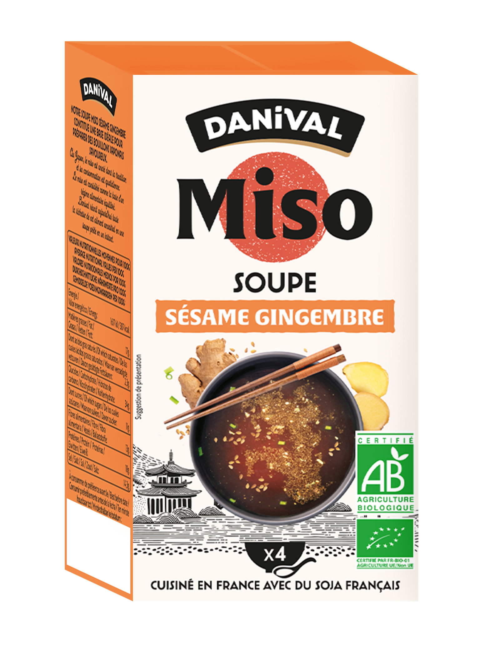 Soupe miso sésame gingembre bio