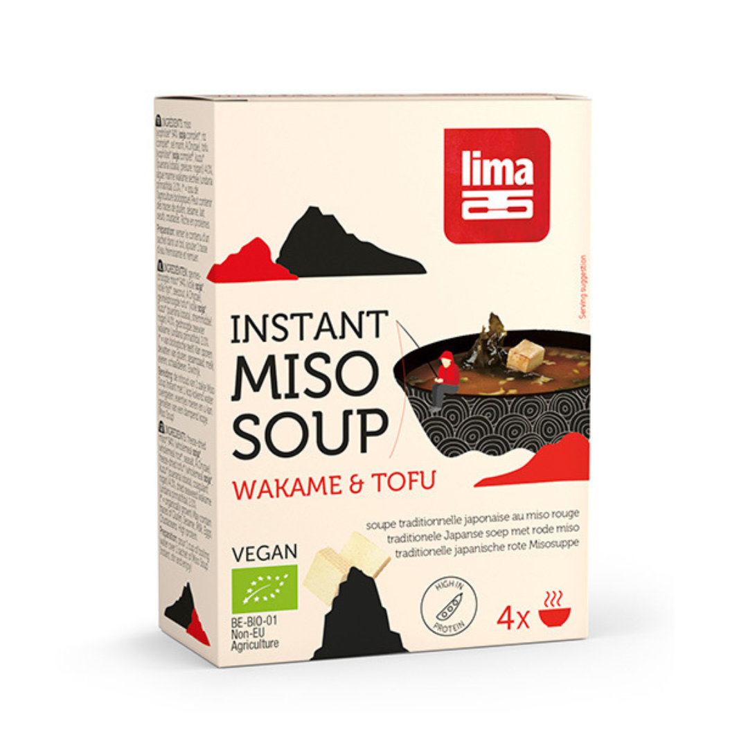 Soupe miso instantanée miso rouge tofu et wakame bio - 4x10g