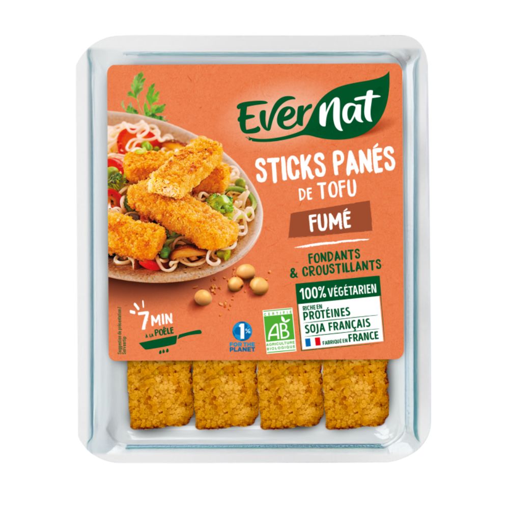 Sticks panés au tofu fumé bio
