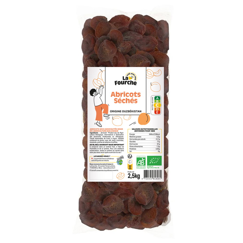 Abricots bruns séchés bio