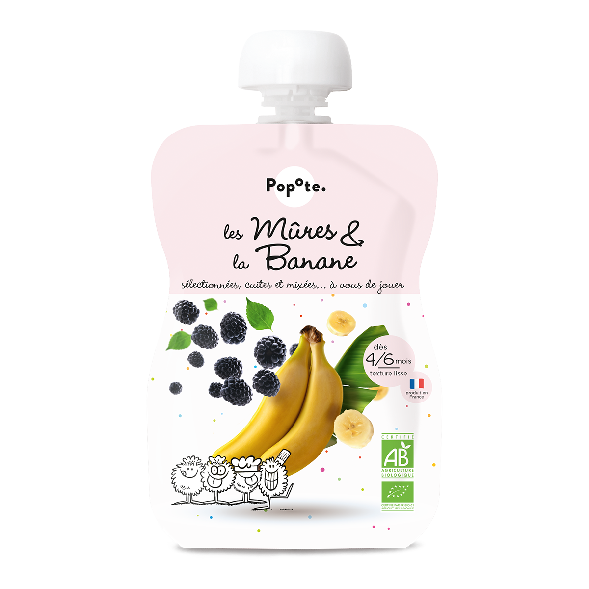 Gourde mûres banane bio (dès 4/6 mois)