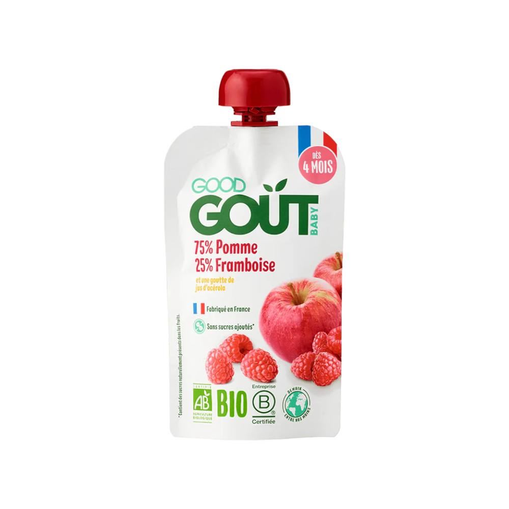 Gourde pomme framboise (dès 4mois) bio