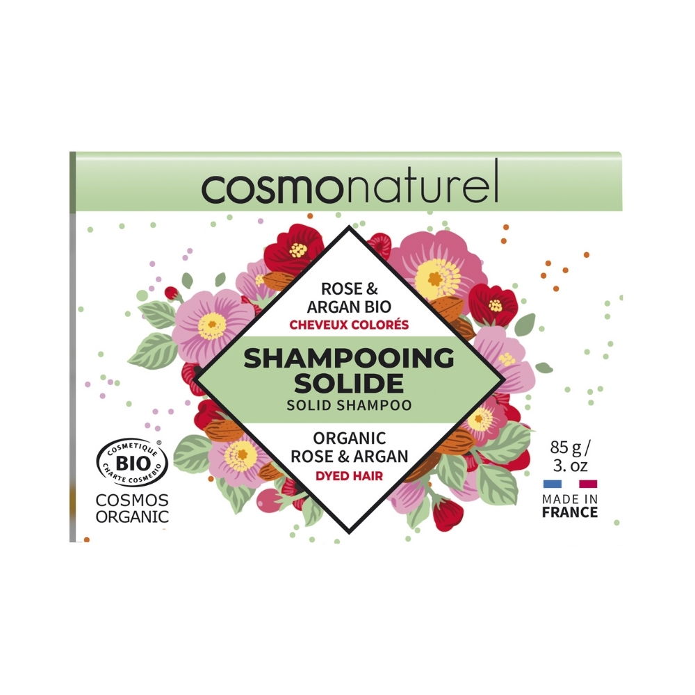 Shampoing solide cheveux colorés rose & argan - certifié bio