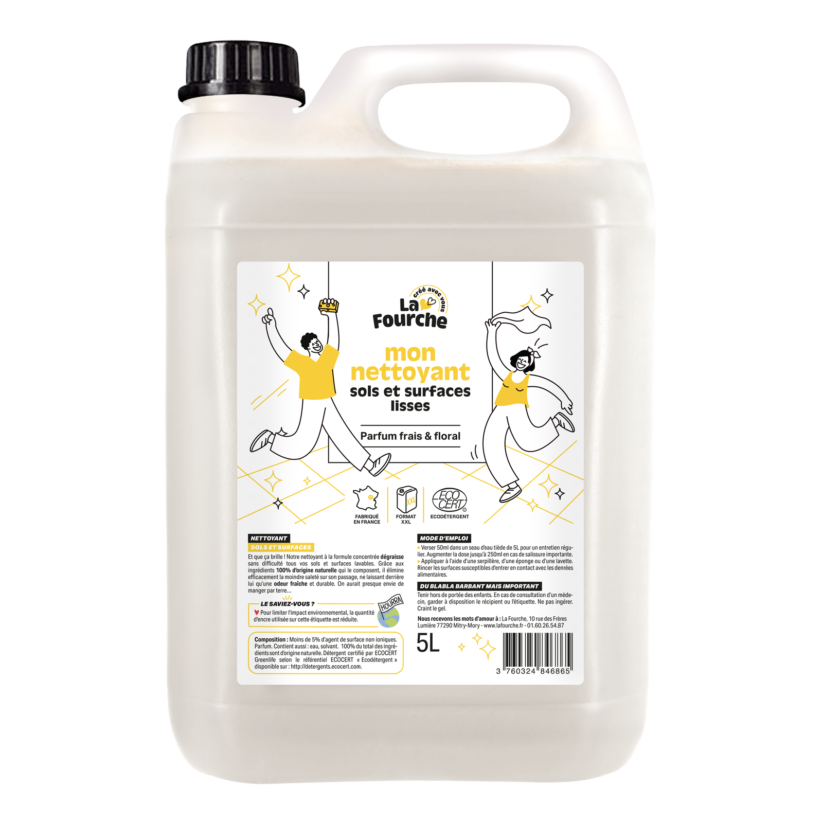 Nettoyant sols et surfaces certifié Ecodétergent