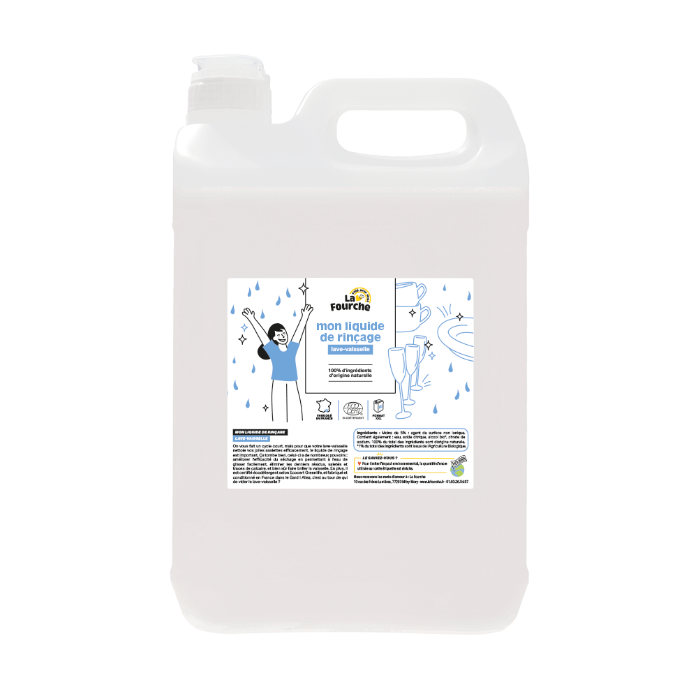 Liquide de rinçage pour lave-vaisselle certifié Ecodétergent - 5L