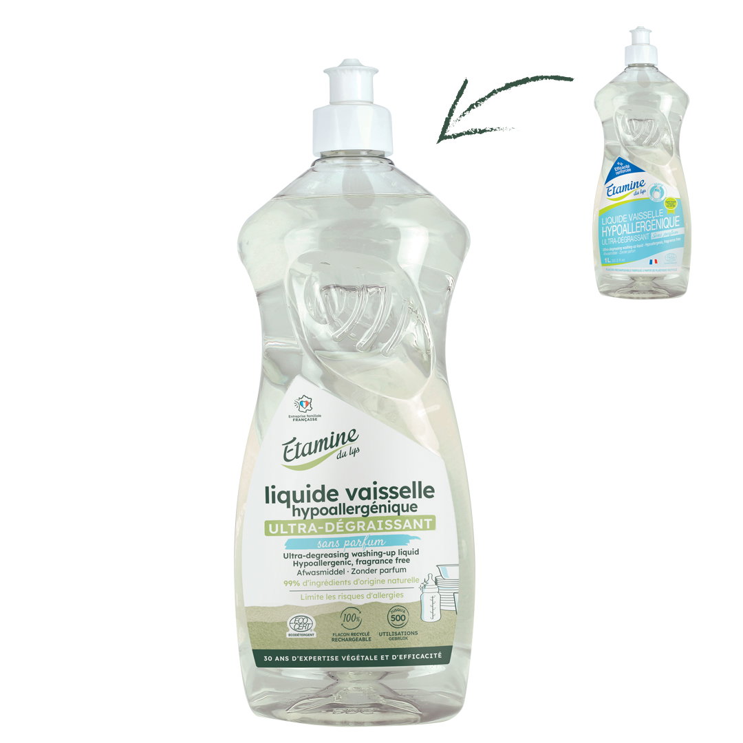 Liquide vaisselle hypoallergénique ultra dégraissant - sans parfum