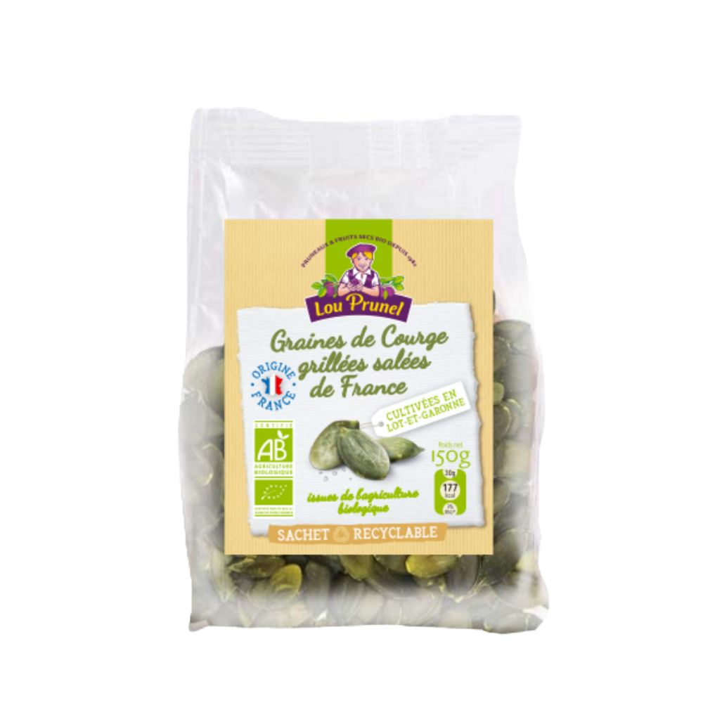 Graines de courge grillées salées bio