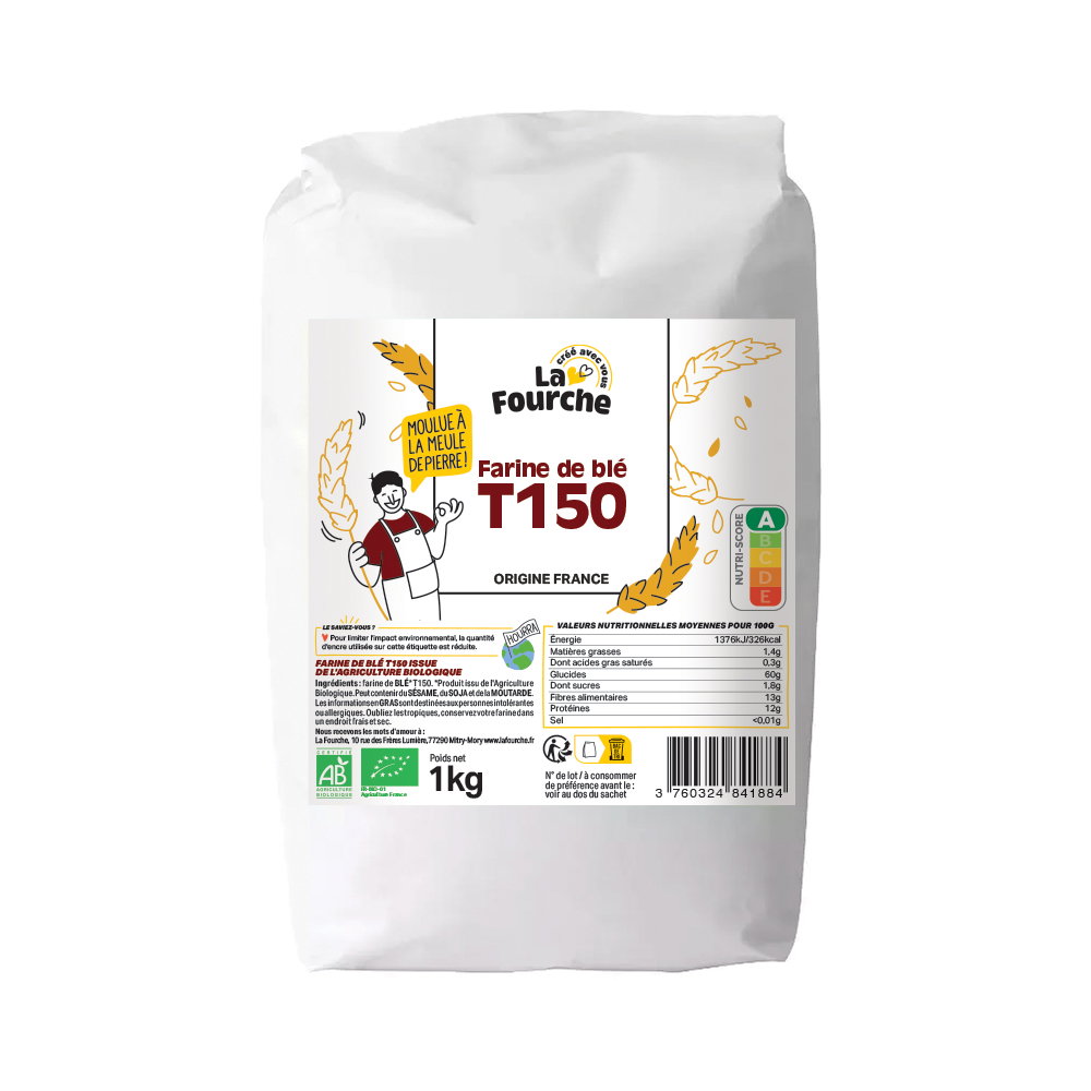 Farine de blé T150 bio - 1kg