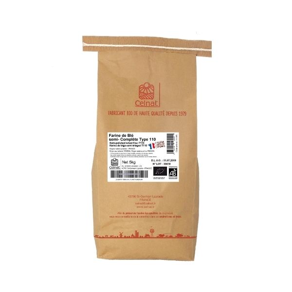 Farine de blé semi-complète T110 bio