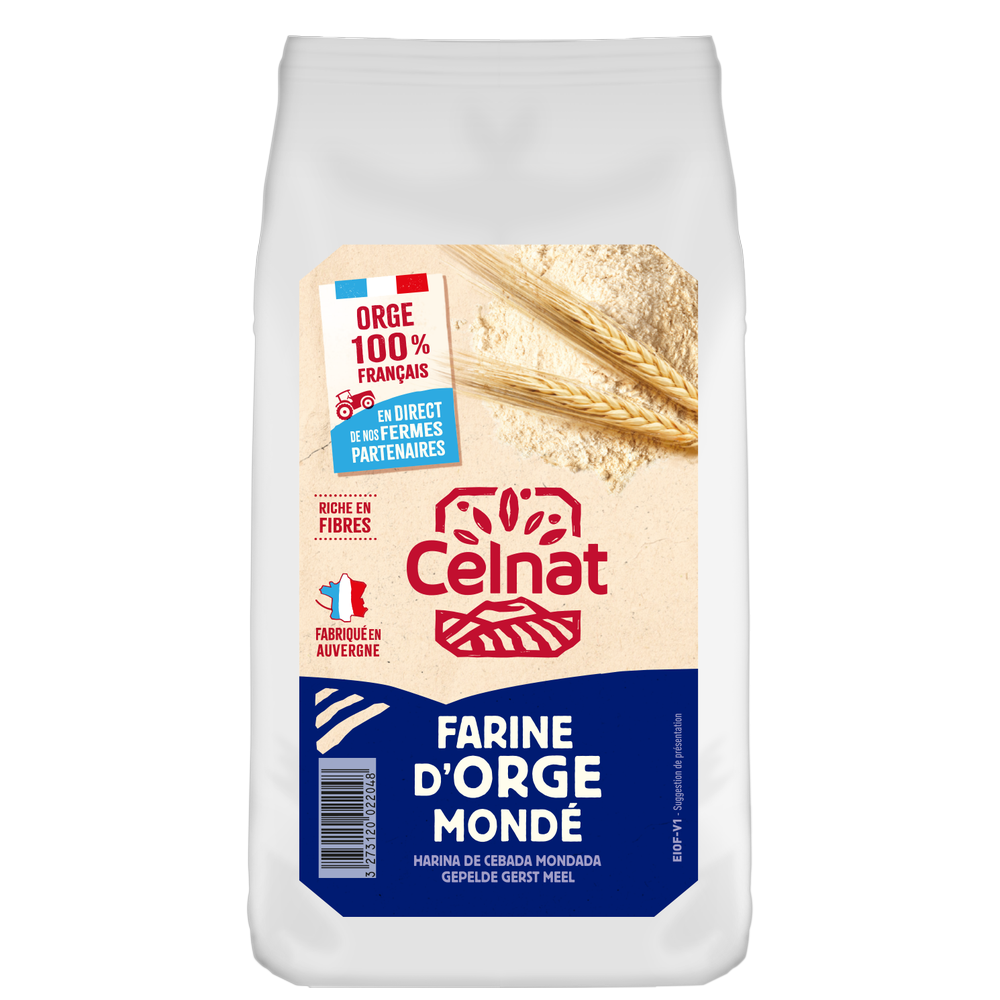 Farine d'orge mondée origine France bio