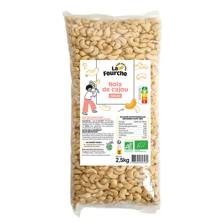 Noix de cajou natures bio